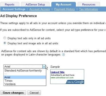 Change Google AdSense Font
